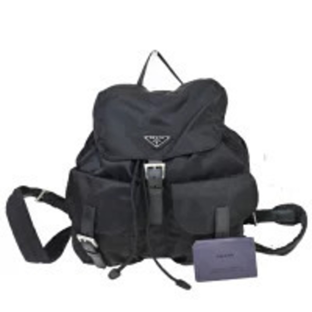 Prada Backpack Daybag Rucksack Bag Black Leather